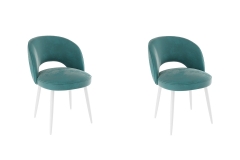 Набор стульев Моли 2 шт. CHS.N.04 зеленый велюр/белый